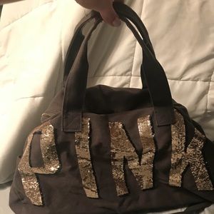 PINK brown duffel bag